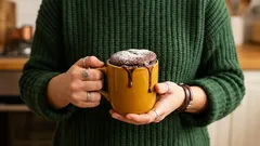 3分でできるチョコレートマグケーキ：手軽なデザート