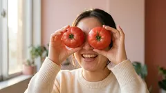 輝く肌の秘訣はクリームにはない：赤い食品が隠しているもの