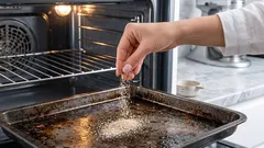 刺激の強い薬剤はもう不要。トレーにスプーン2杯で、オーブンが1時間で勝手にきれいに