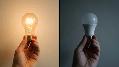 現代の電球を昔ながらの電球に交換してみたところ、思いがけず素敵な仕上がりになった